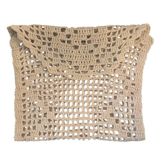 Crochet, Vintage Tan Cotton 6.5" x 14.5" - Picture 3 of 6